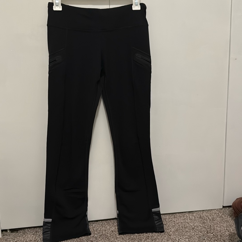 Lululemon Athletica Midnight Black Leggings with Zipper Accents